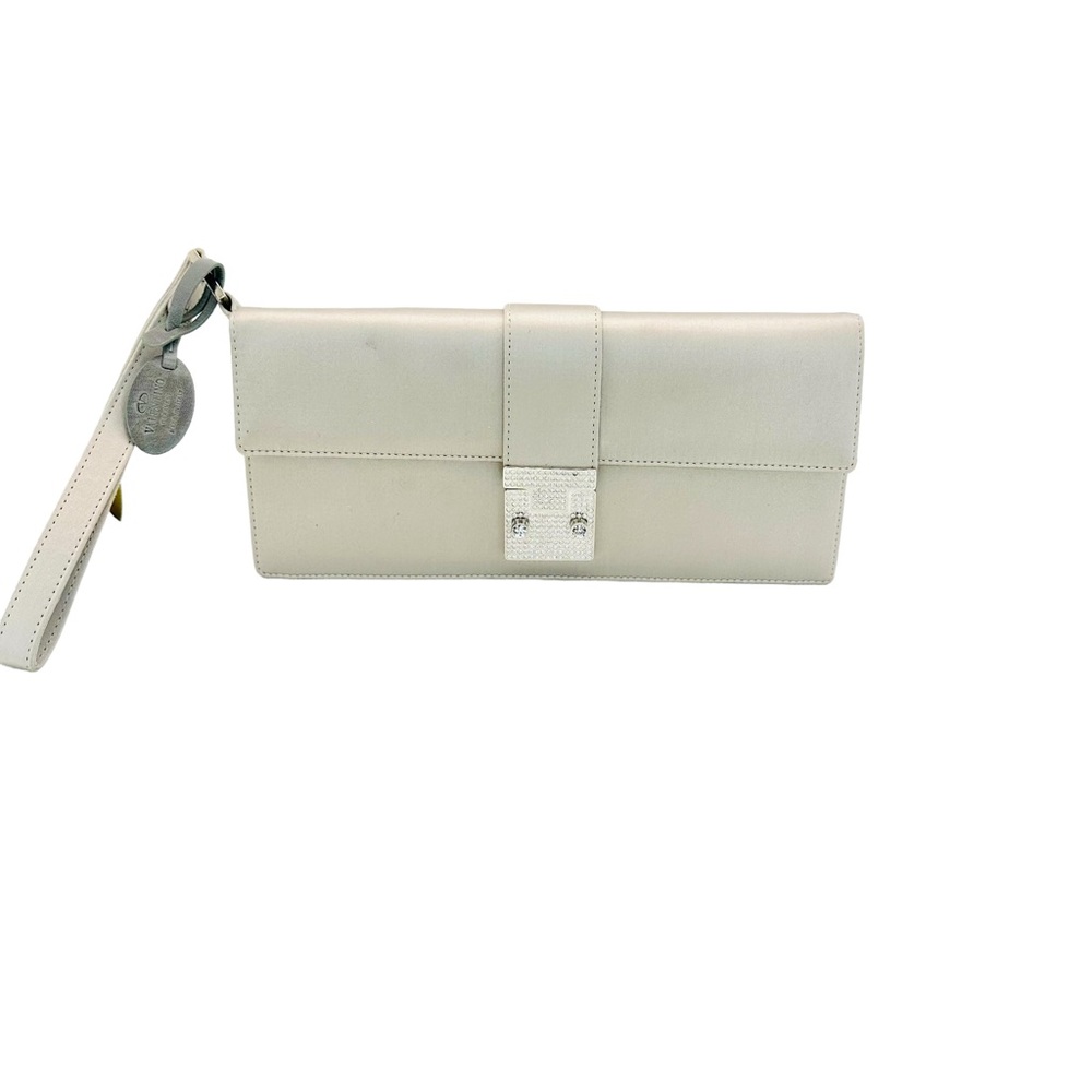 Valentino Garavani Cream Leather Clutch Wristlet